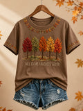 Women's Fall Funny Casual Graphic Print T-Shirt