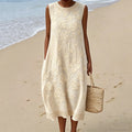 Vintage Japanese Cherry Blossom Art Linen Tank Dress