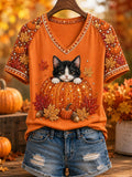 Women's Fall Animal Print T-Shirt