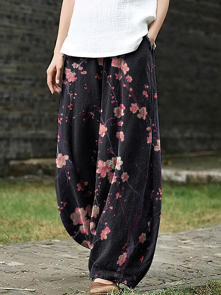Women'S Sakura Art Loose Casual Pants