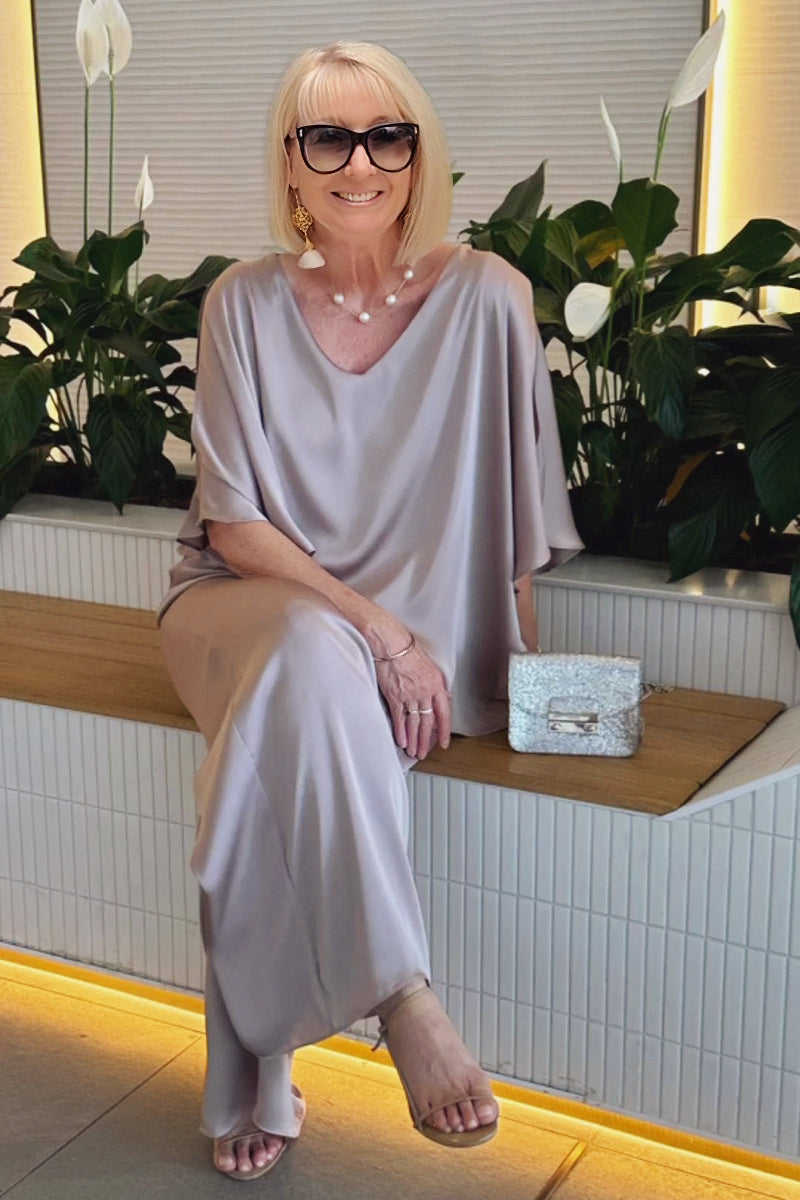 Plus Size Double Layer Tunic Pantsuit