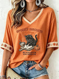 Women Fall Funny Animal Print T-Shirt