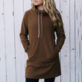 Women's Vintage Fleece Pocket Pile Neck Dress