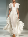 Ethereal Ruffled Chiffon Maxi Dress