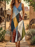 Women's Vintage Floral Casual Maxi Dress