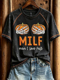 Women's Fall Funny Casual Graphic Print T-Shirt
