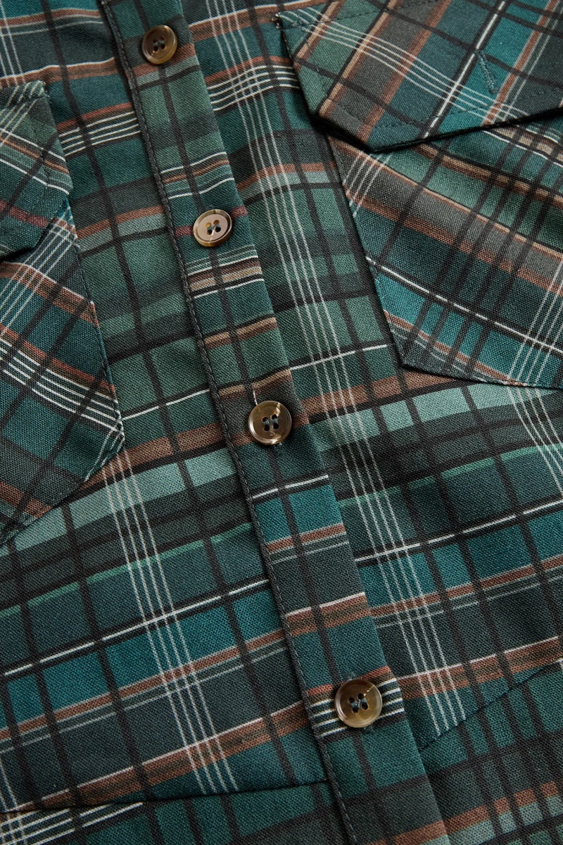 Women's Plaid Lapel Single-Breasted Shirt Maxi Dress