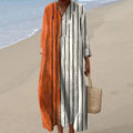 Women's Vintage Abstract Geometry Art Print Cotton Dress