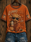 Women's Fall Funny Casual Graphic Print T-Shirt