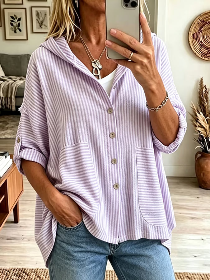 Women's Plaid And Stripe Art  Print Cardigan