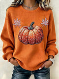 Women'S Casual Pumpkin Print Autumn Top