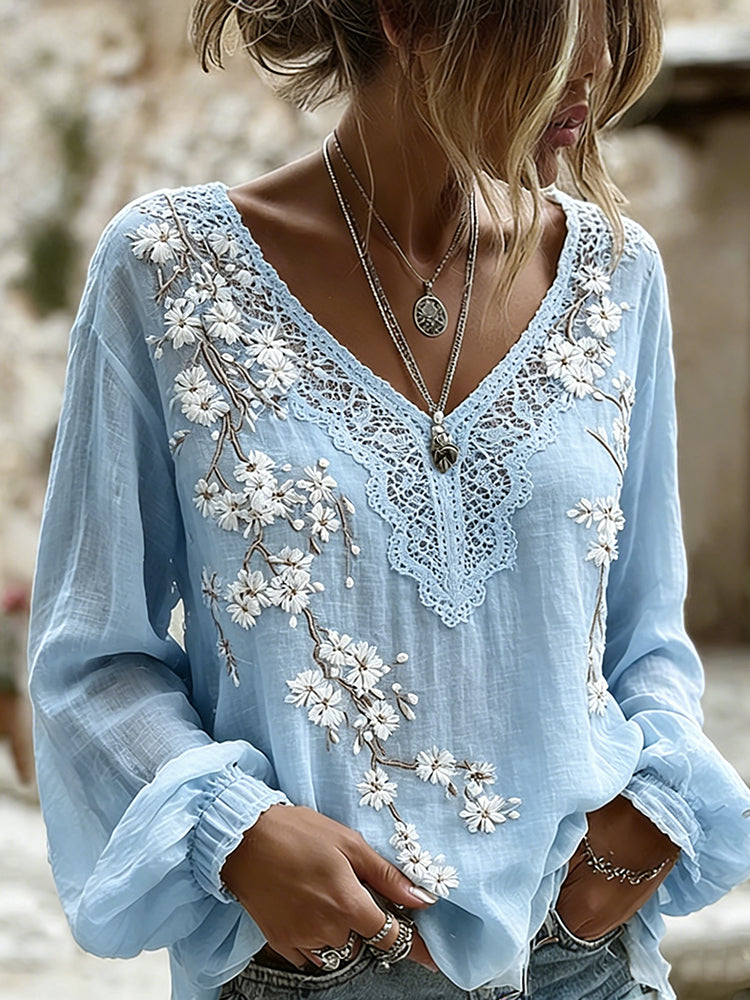 Women's Vintage Japanese Floral Casual T-shirt