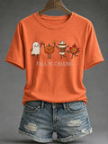 Women's 'Fall Is Calling' Printed Casual T-Shirt