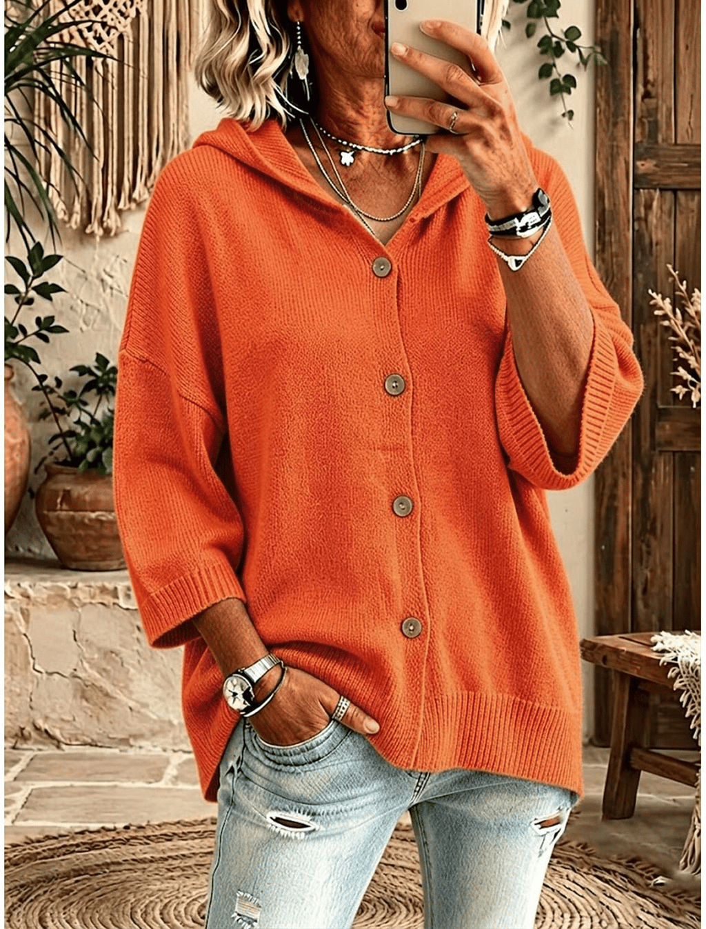Women's Fall Print Cardigan