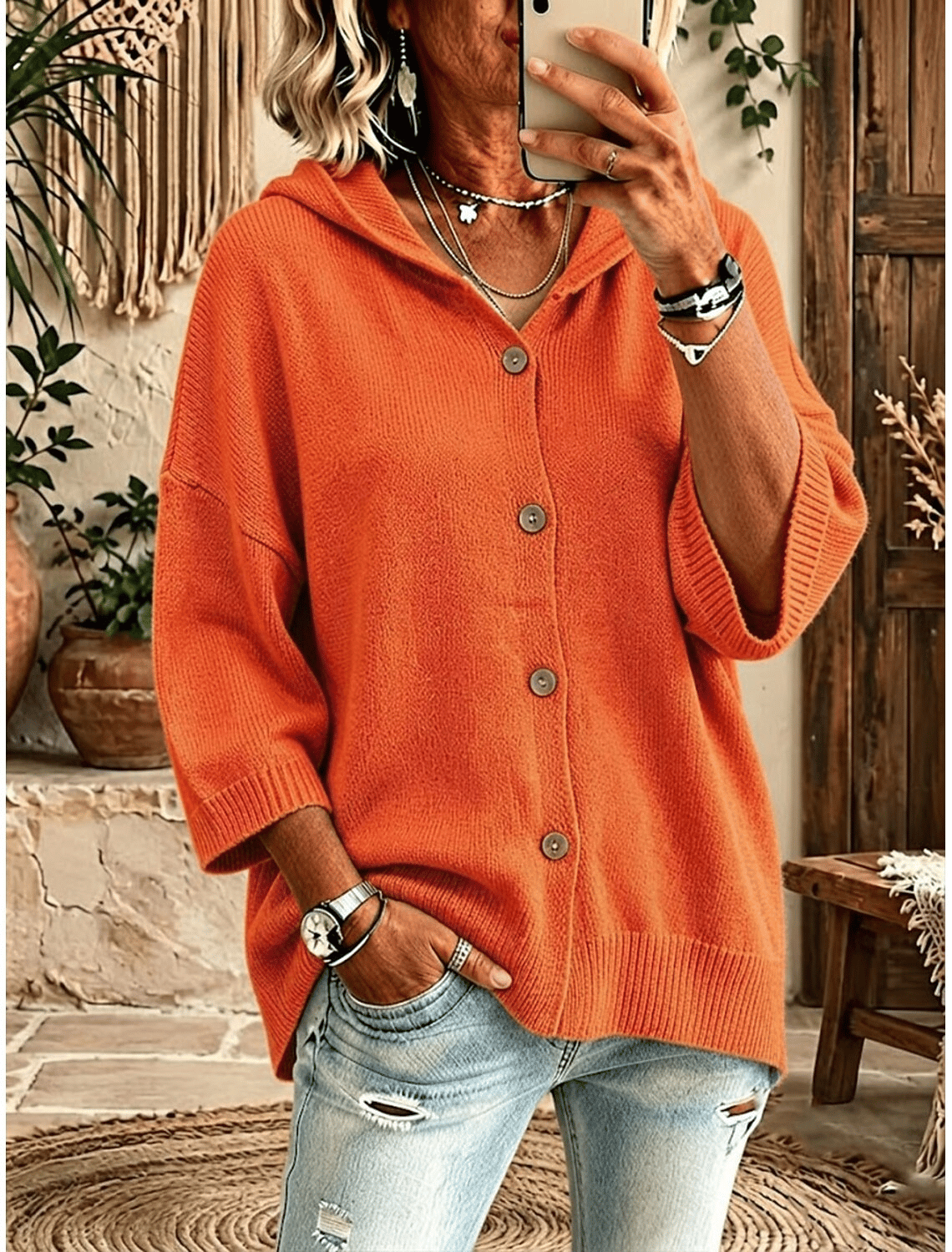 Women's Fall Print Cardigan