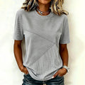 Women's Striped Pattern Casual Crew Neck T-shirt