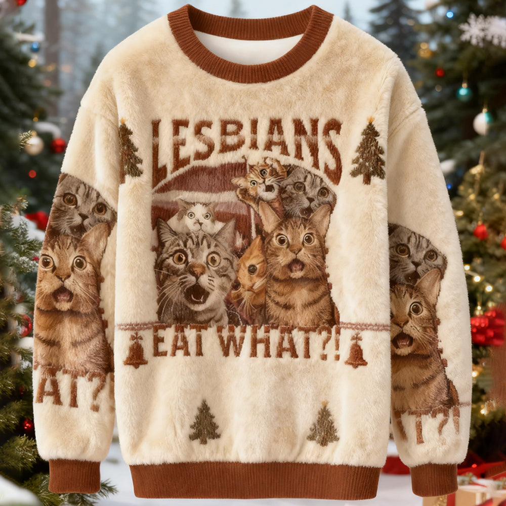 Lesbians Eat What! Funny Christmas Ugly Sweatshirt