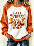 Women'S Casual Pumpkin Print Autumn Top