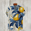 Men's Lemon Print Linen Blend Cozy Shirt
