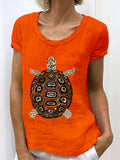 Vintage Sea Turtle Art Pattern Cozy Linen Shirt