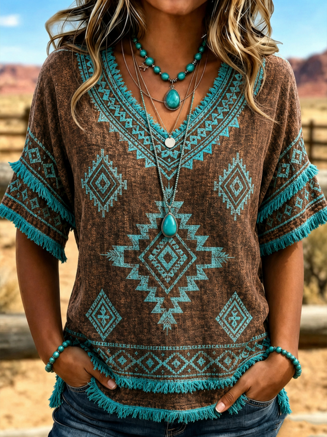 Women'S Vintage Western Style T-Shirt