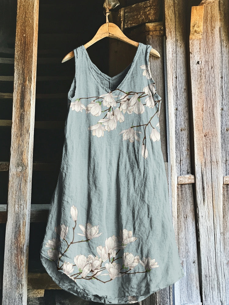 Vintage Magnolia Japanese  Art Comfy Tank Dress