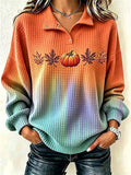 Women'S Casual Pumpkin Print Autumn Top