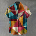 Men's Vintage Geometric Pattern Casual Shirt