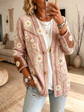 Ladies' Western Style Floral Long Sleeved Cardigan
