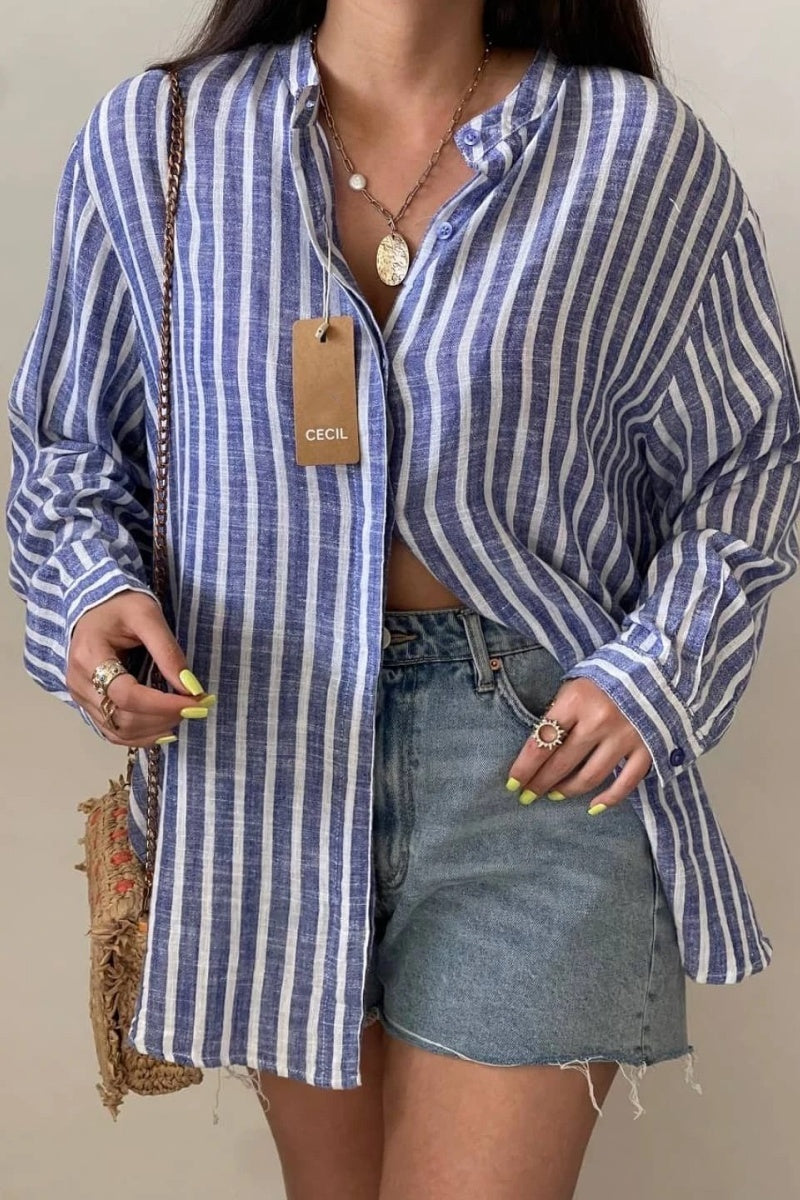 Striped Shirt With Buttons On The Side