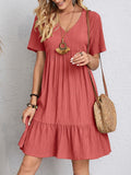 Short Sleeve Waist Dress