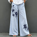 Vintage Plum Bossom With Stripe Art Casual Pants