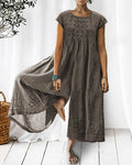 Solid Relaxed Loose Pleated Linen Jumpsuit