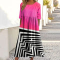 Retro Abstract Geometric Art Print Dress