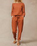 Women's Solid Color Fashion Leisure Suit Two-piece Set Suit