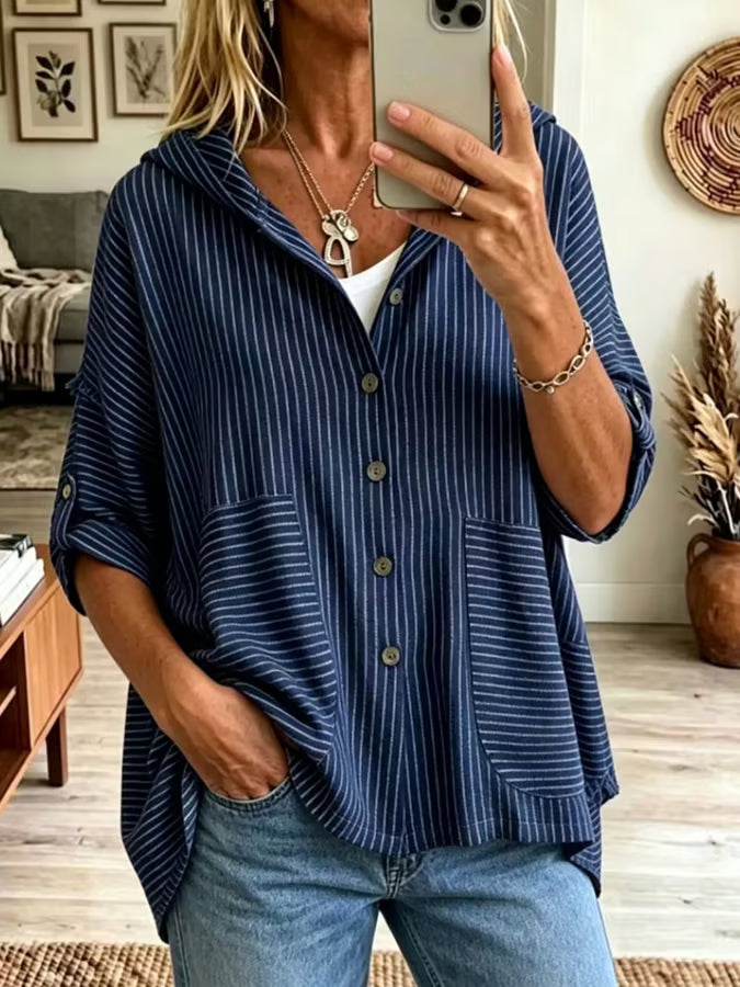 Women's Plaid And Stripe Art  Print Cardigan