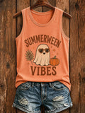 Women's Fall Funny Graphic Print Tank Top