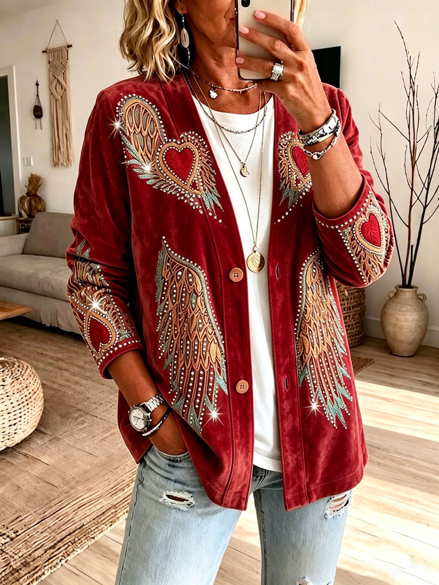 Ladies' Western Style Denim Contrasting Casual Cardigan