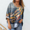Fish Art Print Cotton And Linen Women's Casual Shirt