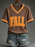 Women's Fall V-Neck T-Shirts