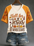 Women's Fall Casual Faith Graphic Print T-Shirt
