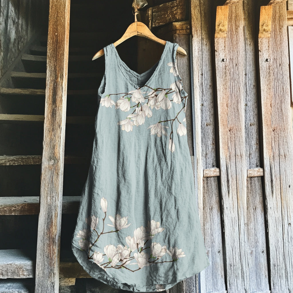 Vintage Magnolia Japanese  Art Comfy Tank Dress