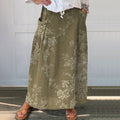 Vintage Floral Print Pocket Casual Skirt