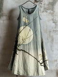 Plum Blossom Moon Gradient Japanese Linen Tank Dress