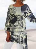 Raven & Rose Vintage Pattern Women's Linen Long Shirt