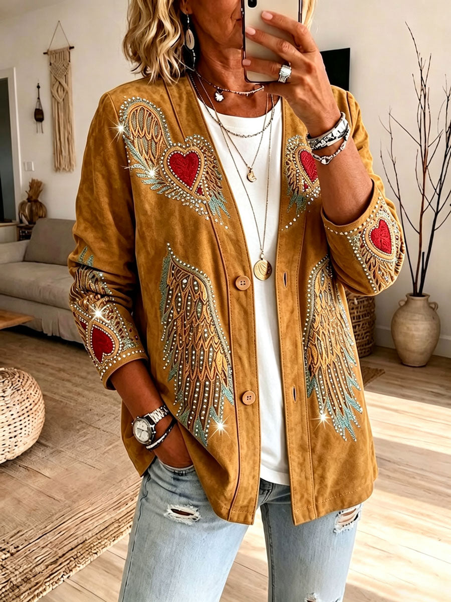 Ladies' Western Style Denim Contrasting Casual Cardigan