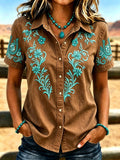 Women's Retro Western Printed Casual Shirt