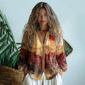 Bohemian Style Linen Sunrise  Art Print Long Sleeve Shirt