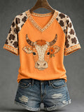 Women's Fall Animal Print T-Shirt