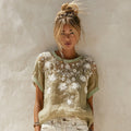 Women's Bohemian Floral Short Sleeve T-shirt